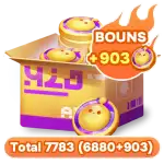 6880 eggy coins + 903 Bonus