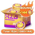 1380 eggy coins + 144 Bonus